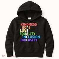 Kindness Peace Equality Inclusion Diversity Human Rights Funny Gift Kids Hoodie thumb 0