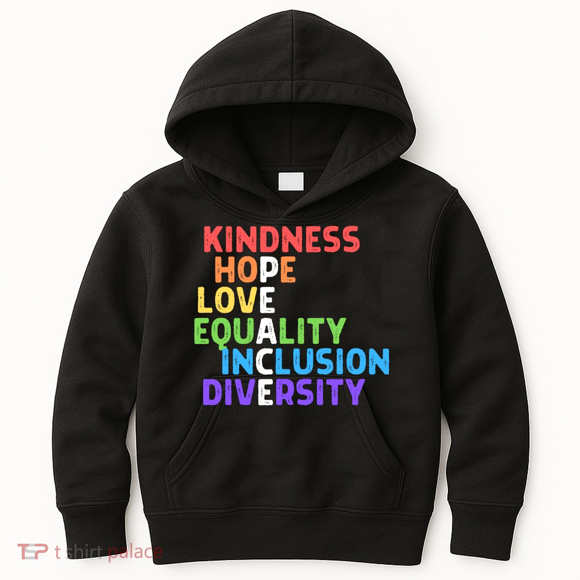 Kindness Peace Equality Inclusion Diversity Human Rights Funny Gift Kids Hoodie