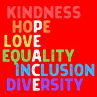 Kindness Peace Equality Inclusion Diversity Human Rights Funny Gift Santa Hat thumb 1