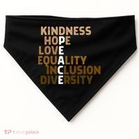 Kindness Peace Equality Inclusion Diversity Melanin Blm Gift USA-Made Doggie Bandana thumb 0