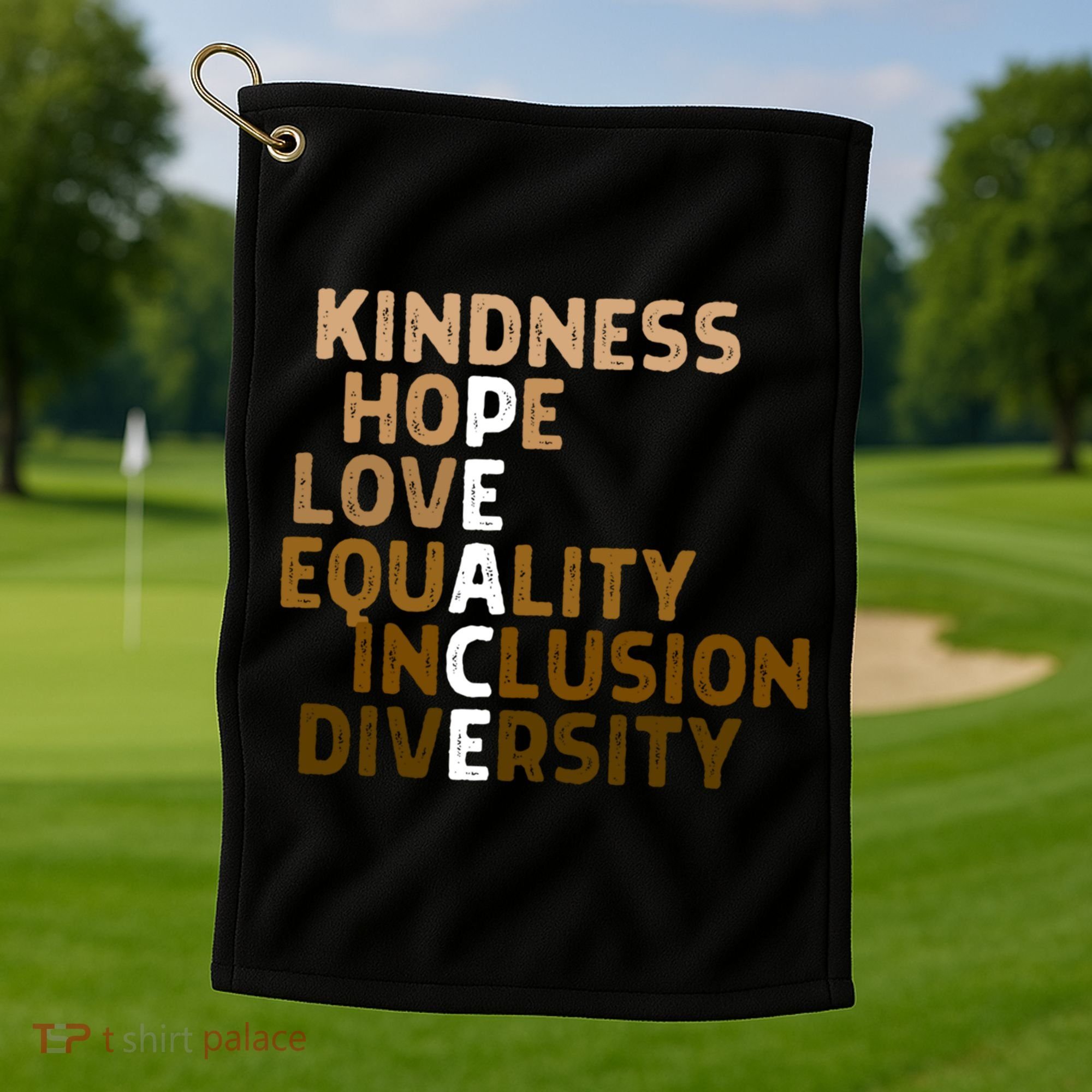 Kindness Peace Equality Inclusion Diversity Melanin Blm Gift Golf Towel