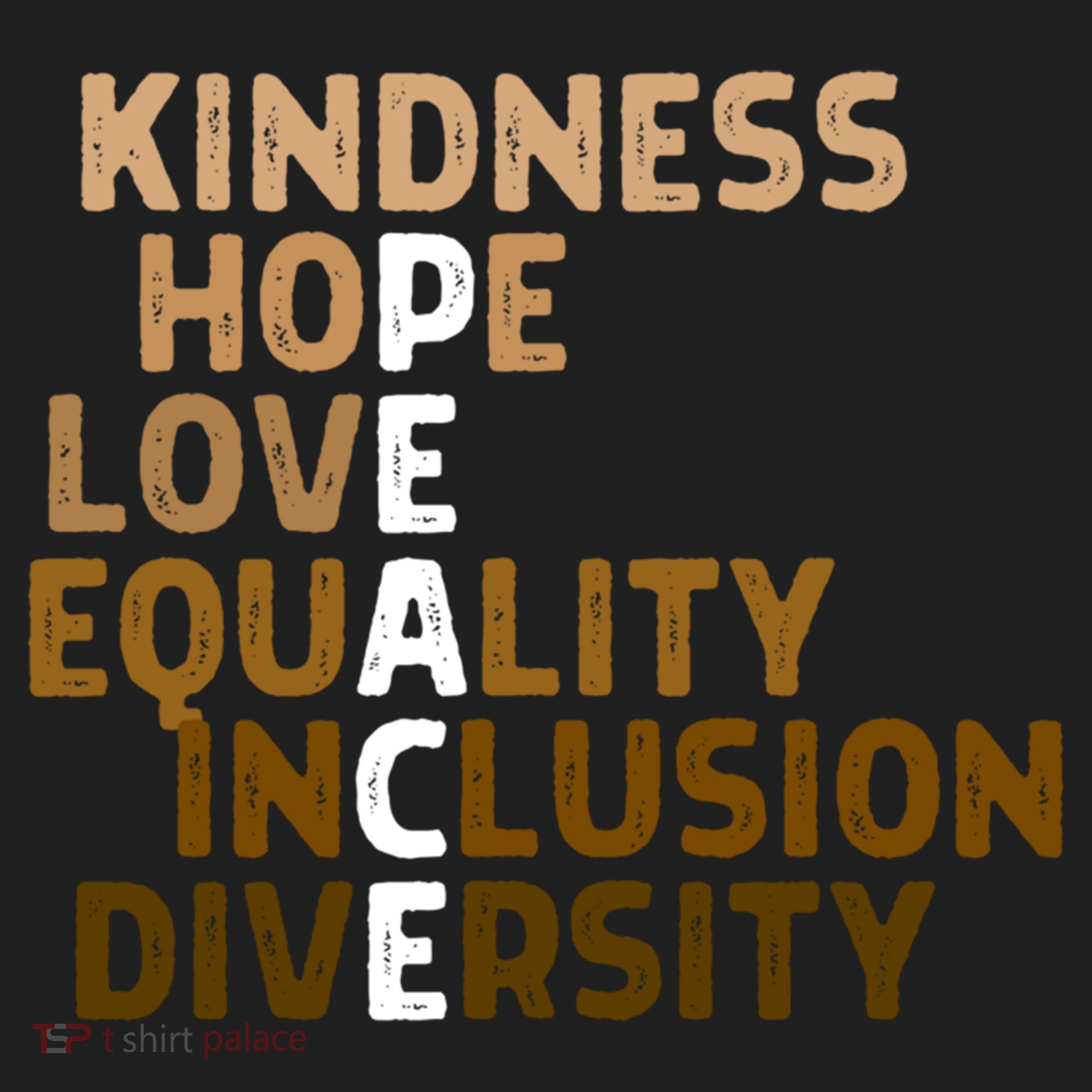 Kindness Peace Equality Inclusion Diversity Melanin Blm Gift Golf Towel