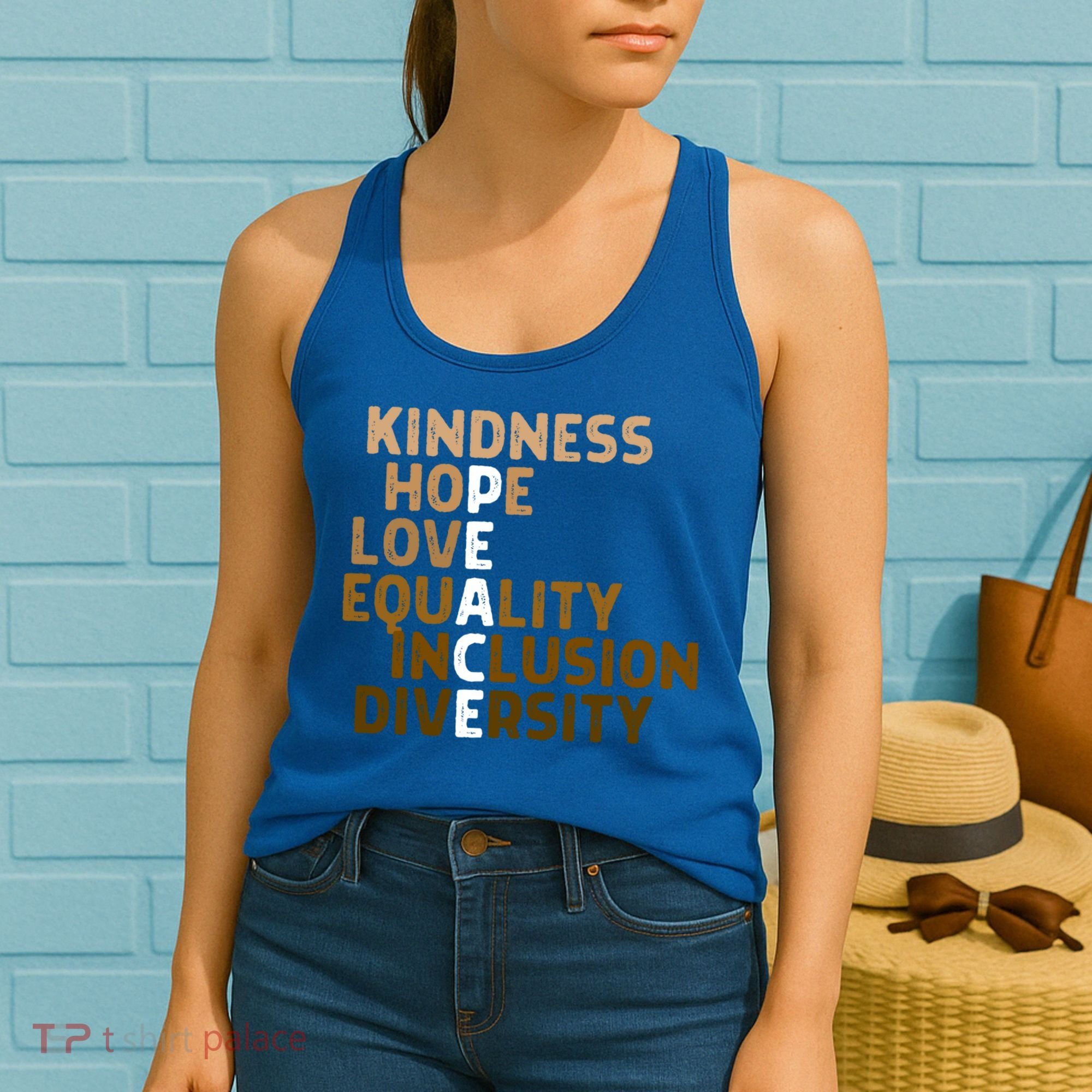 Kindness Peace Equality Inclusion Diversity Melanin Blm Gift Women's Tank Top