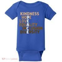 Kindness Peace Equality Inclusion Diversity Melanin Blm Gift Baby Bodysuit thumb 0