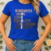 Kindness Peace Equality Inclusion Diversity Melanin Blm Gift Women's T-Shirt thumb 2
