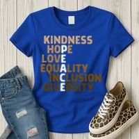 Kindness Peace Equality Inclusion Diversity Melanin Blm Gift Women's T-Shirt thumb 3