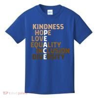 Kindness Peace Equality Inclusion Diversity Melanin Blm Gift Kids T-Shirt thumb 0