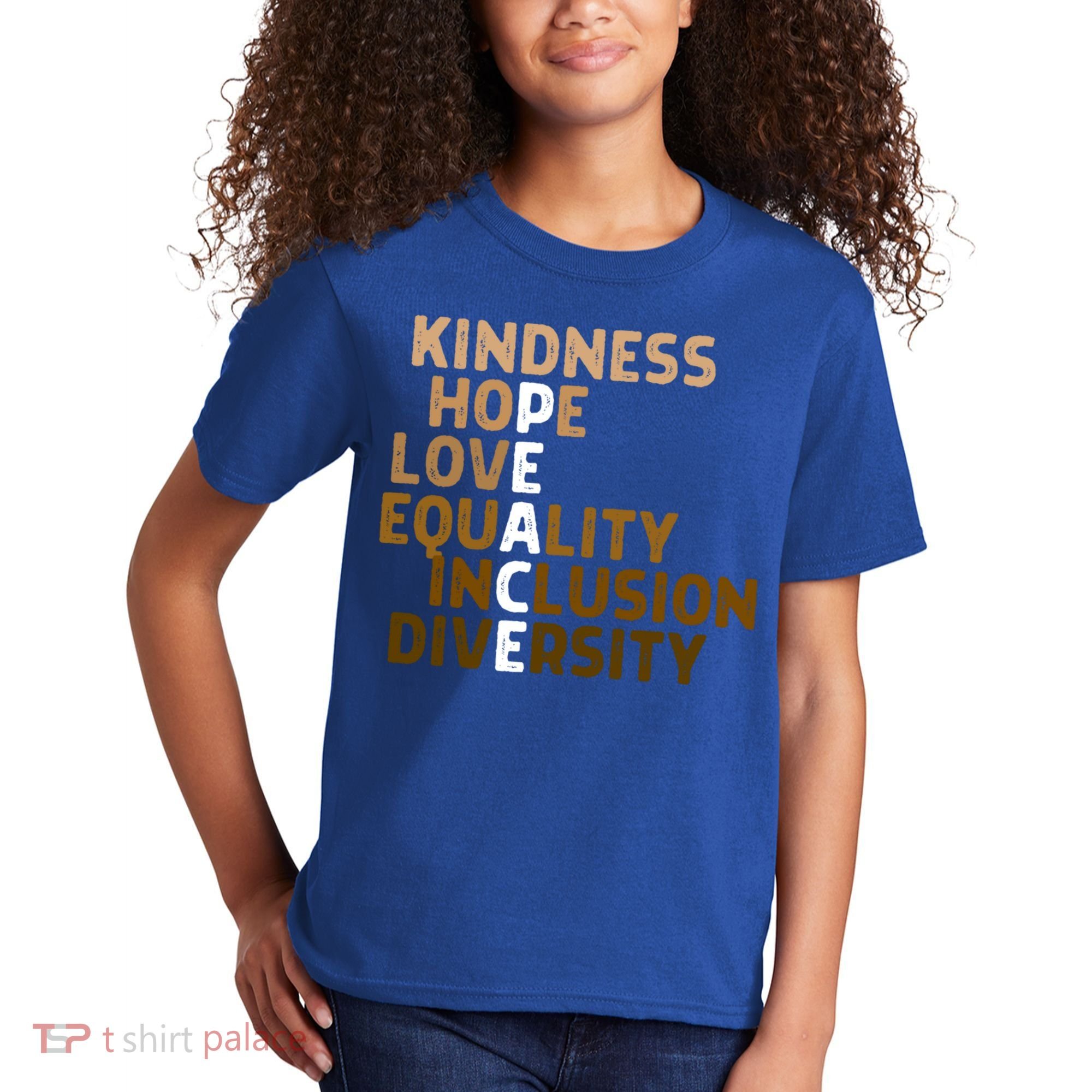 Kindness Peace Equality Inclusion Diversity Melanin Blm Gift Kids T-Shirt