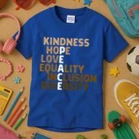 Kindness Peace Equality Inclusion Diversity Melanin Blm Gift Kids T-Shirt thumb 3