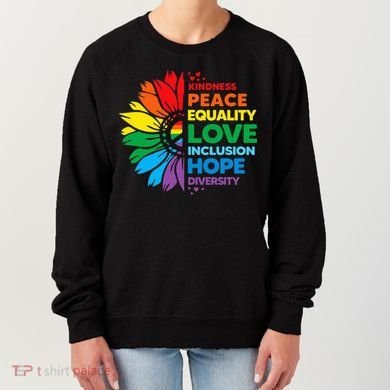 Kindness Peace Equality Love Inclusion Hope Diversity Flower Women's Sweatshirt