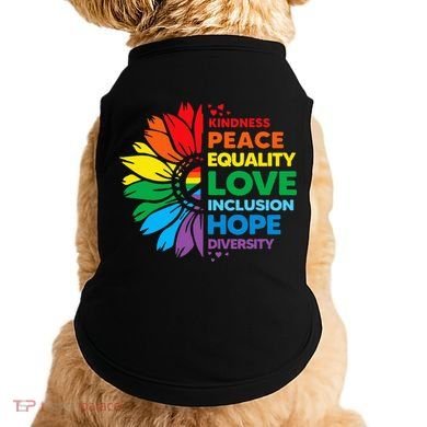 Kindness Peace Equality Love Inclusion Hope Diversity Flower Doggie Tank