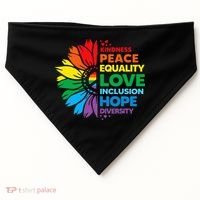 Kindness Peace Equality Love Inclusion Hope Diversity Flower USA-Made Doggie Bandana thumb 0