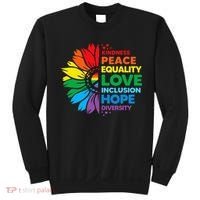Kindness Peace Equality Love Inclusion Hope Diversity Flower Sweatshirt thumb 0
