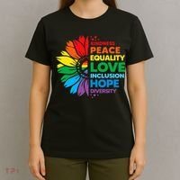 Kindness Peace Equality Love Inclusion Hope Diversity Flower T-Shirt thumb 4