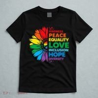 Kindness Peace Equality Love Inclusion Hope Diversity Flower T-Shirt thumb 5