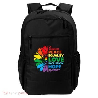 Kindness Peace Equality Love Inclusion Hope Diversity Flower Backpack