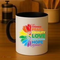 Kindness Peace Equality Love Inclusion Hope Diversity Flower Coffee Mug thumb 4