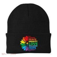 Kindness Peace Equality Love Inclusion Hope Diversity Flower Beanie thumb 0