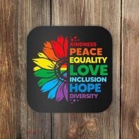 Kindness Peace Equality Love Inclusion Hope Diversity Flower Coaster thumb 0