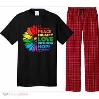 Kindness Peace Equality Love Inclusion Hope Diversity Flower Pajama Set thumb 0
