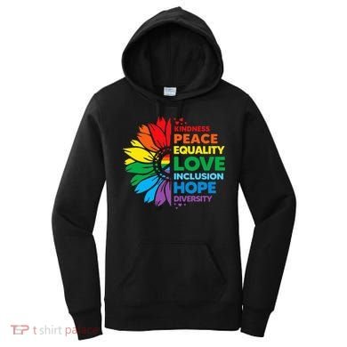 Kindness Peace Equality Love Inclusion Hope Diversity Flower Women's Hoodie