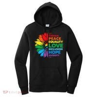 Kindness Peace Equality Love Inclusion Hope Diversity Flower Women's Hoodie thumb 0
