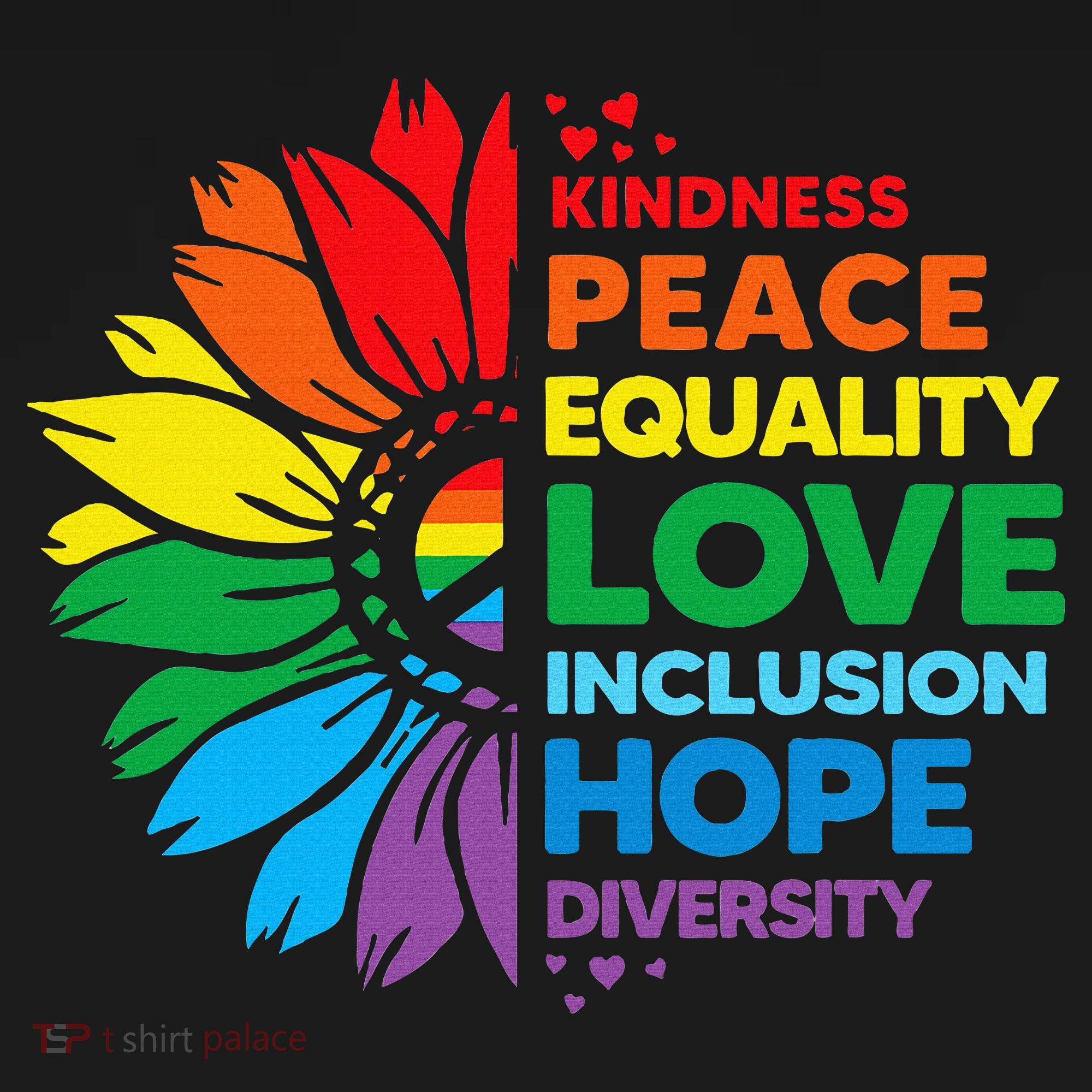 Kindness Peace Equality Love Inclusion Hope Diversity Flower Women's Hoodie