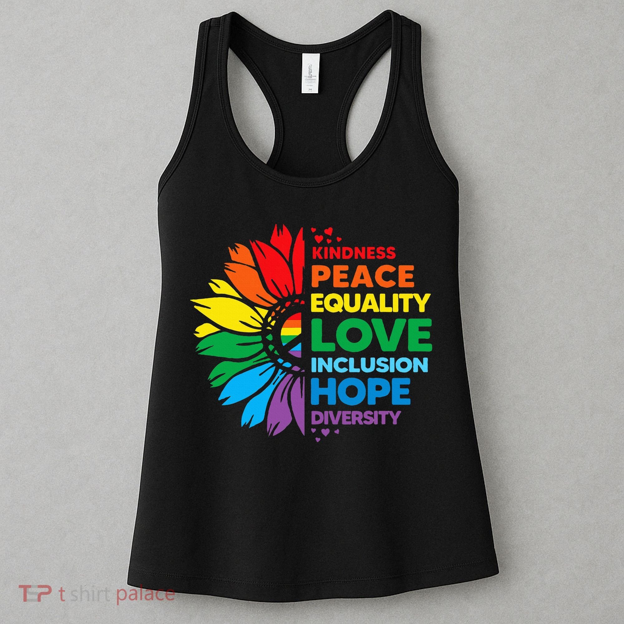 Kindness Peace Equality Love Inclusion Hope Diversity Flower Women's Tank Top