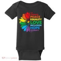 Kindness Peace Equality Love Inclusion Hope Diversity Flower Baby Bodysuit thumb 0