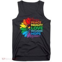 Kindness Peace Equality Love Inclusion Hope Diversity Flower Tank Top thumb 0