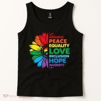 Kindness Peace Equality Love Inclusion Hope Diversity Flower Tank Top thumb 2