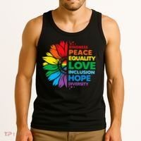 Kindness Peace Equality Love Inclusion Hope Diversity Flower Tank Top thumb 3