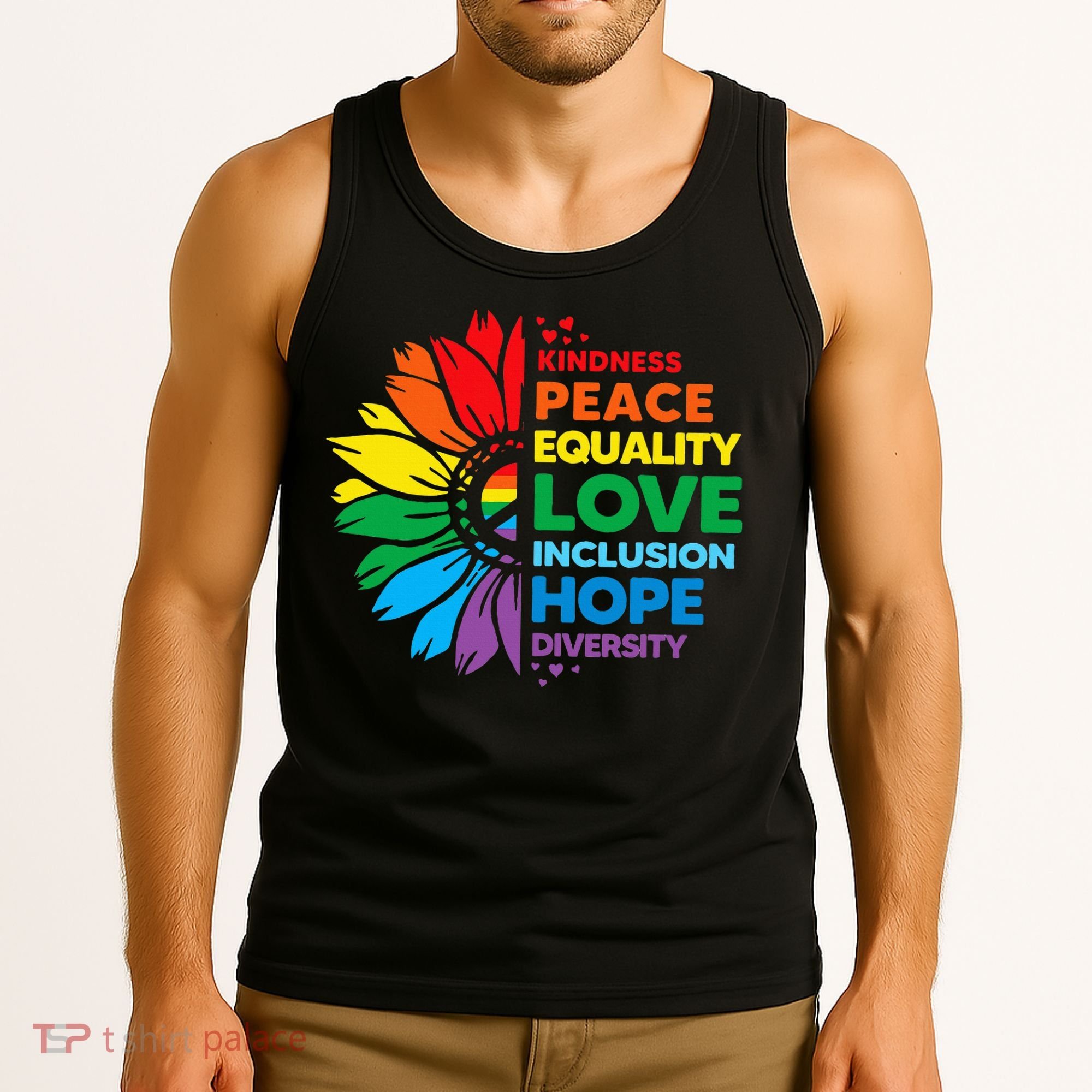 Kindness Peace Equality Love Inclusion Hope Diversity Flower Tank Top