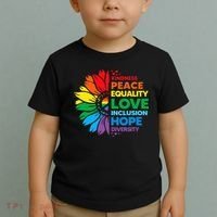 Kindness Peace Equality Love Inclusion Hope Diversity Flower Toddler T-Shirt thumb 2