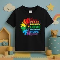 Kindness Peace Equality Love Inclusion Hope Diversity Flower Toddler T-Shirt thumb 3