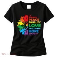 Kindness Peace Equality Love Inclusion Hope Diversity Flower Women's T-Shirt thumb 0