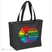 Kindness Peace Equality Love Inclusion Hope Diversity Flower Tote Bag thumb 2