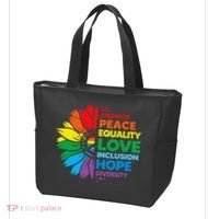 Kindness Peace Equality Love Inclusion Hope Diversity Flower Tote Bag thumb 3