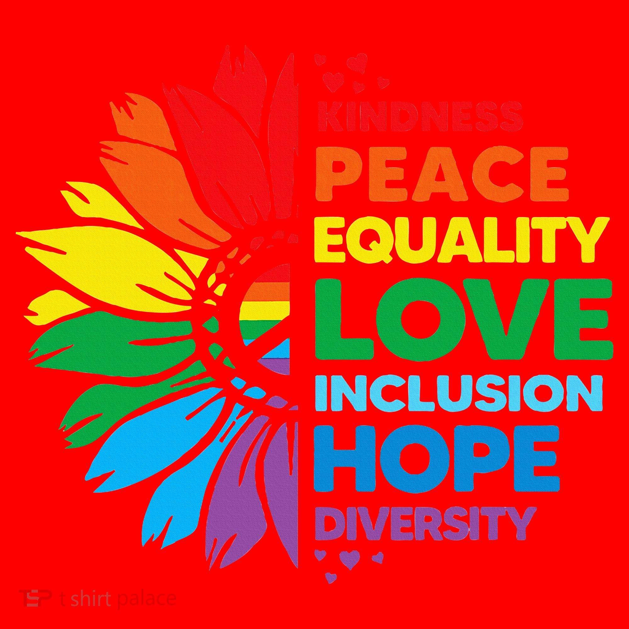 Kindness Peace Equality Love Inclusion Hope Diversity Flower Santa Hat