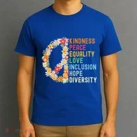 Kindness Peace Equality Love Hope Diversity T-Shirt thumb 3