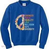 Kindness Peace Equality Love Hope Diversity Kids Sweatshirt thumb 0
