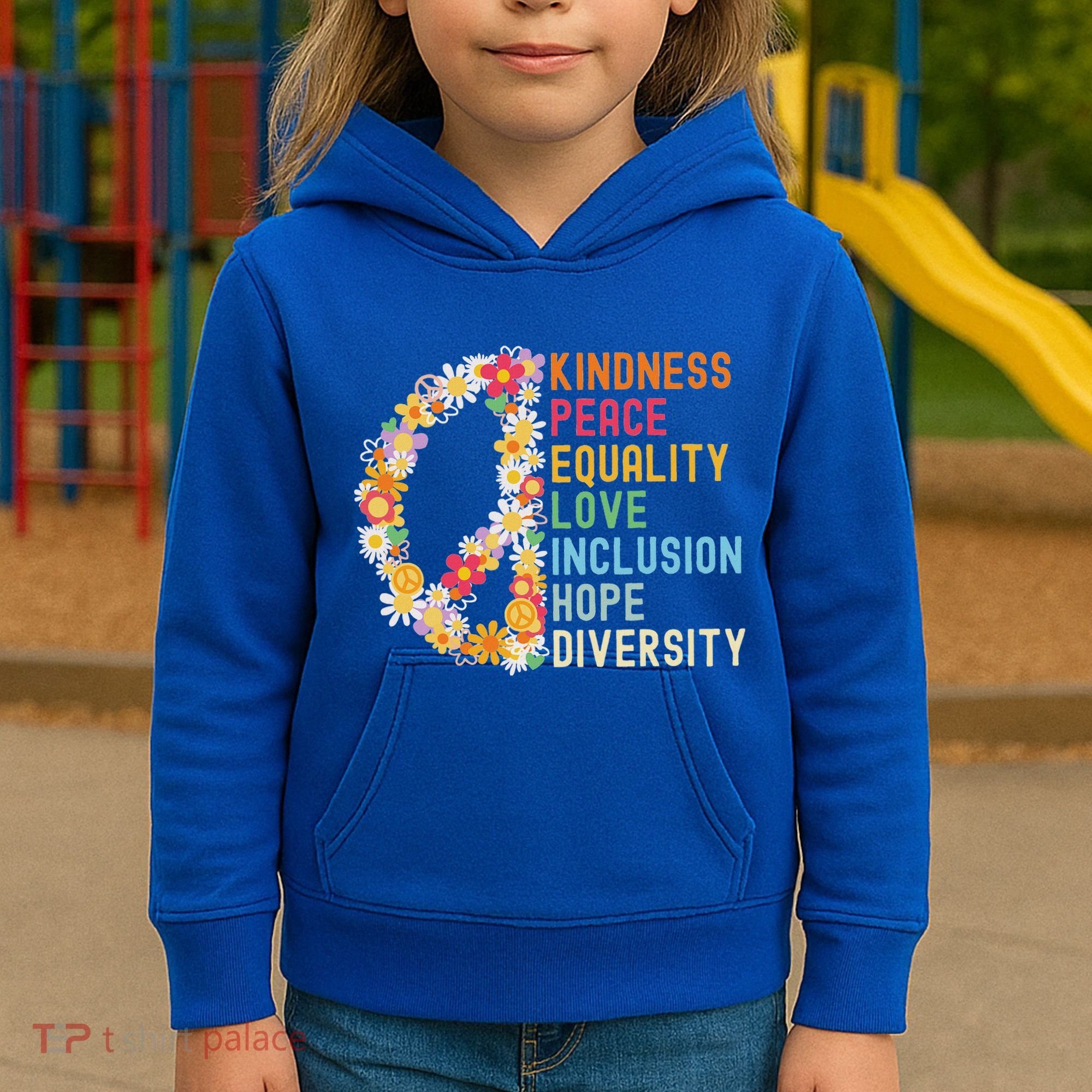 Kindness Peace Equality Love Hope Diversity Kids Hoodie