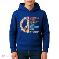 Kindness Peace Equality Love Hope Diversity Kids Hoodie thumb 4