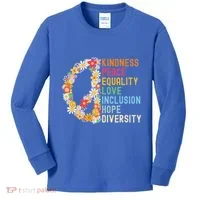 Kindness Peace Equality Love Hope Diversity Kids Long Sleeve Shirt thumb 0
