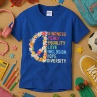 Kindness Peace Equality Love Hope Diversity Kids T-Shirt thumb 3