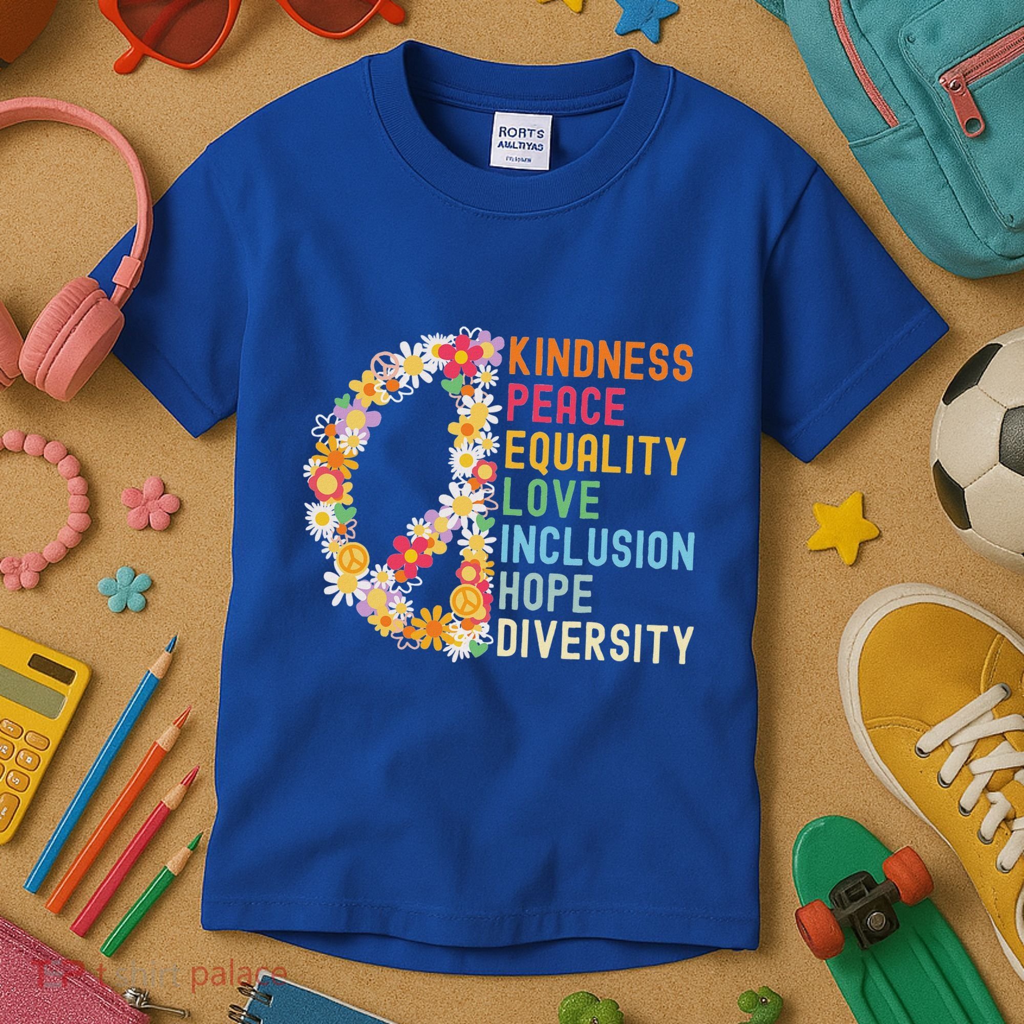 Kindness Peace Equality Love Hope Diversity Kids T-Shirt
