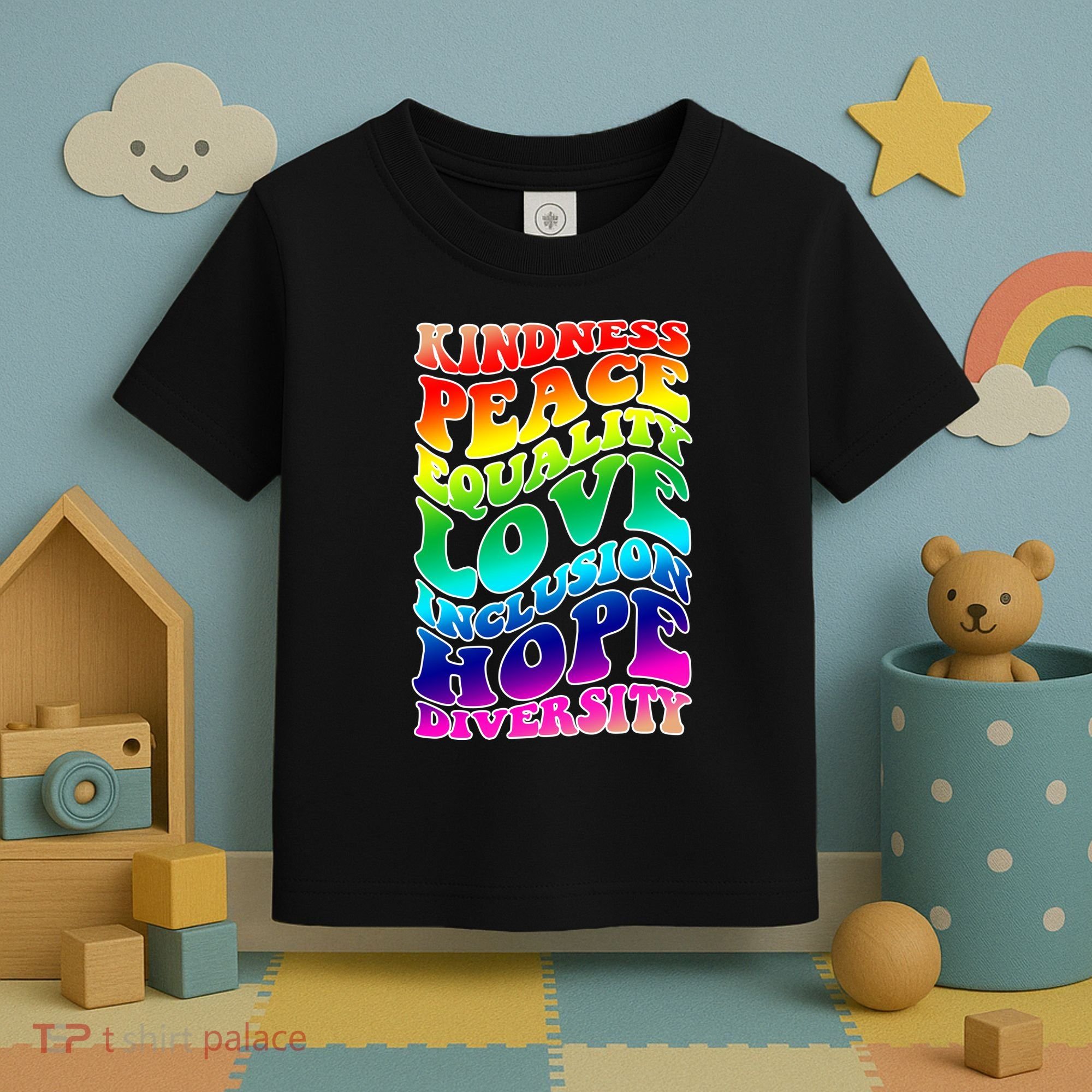 Kindness Peace Equality Love Inclusion Hope Diversity Toddler T-Shirt