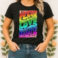 Kindness Peace Equality Love Inclusion Hope Diversity Women's T-Shirt thumb 2