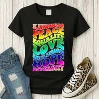 Kindness Peace Equality Love Inclusion Hope Diversity Women's T-Shirt thumb 3