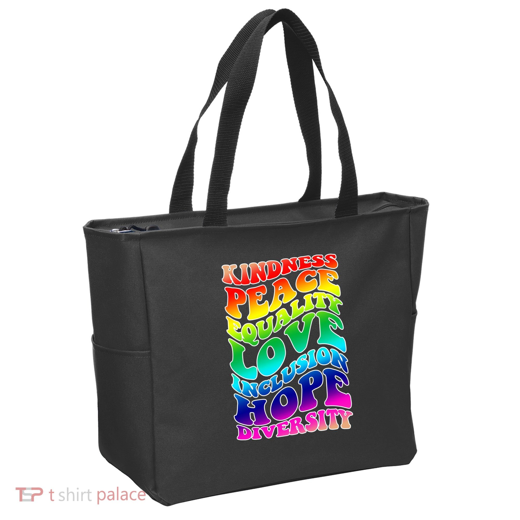 Kindness Peace Equality Love Inclusion Hope Diversity Tote Bag